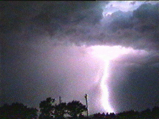 Lightning from a very large summer storm in South Dakota