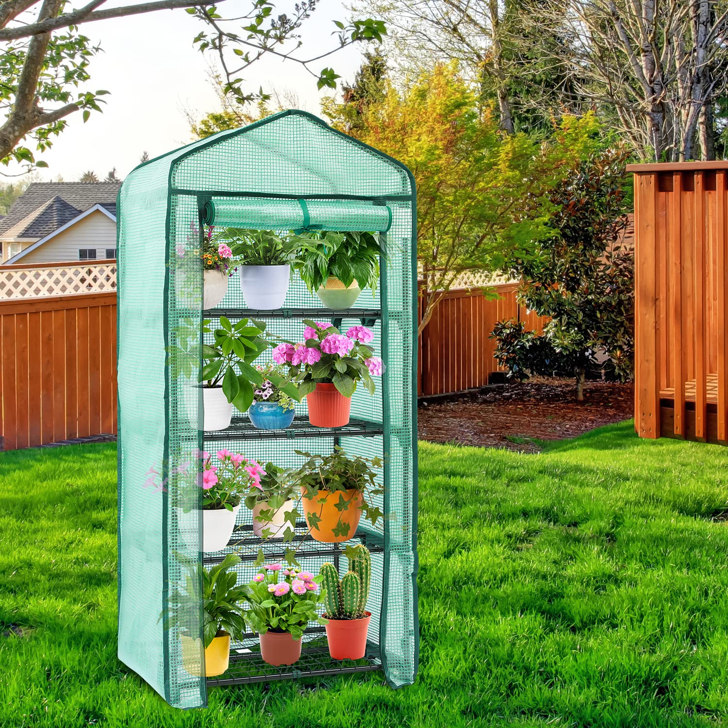 Mini Greenhouse, Ohuhu Small Plant Greenhouses, 4 Tier Rack ...